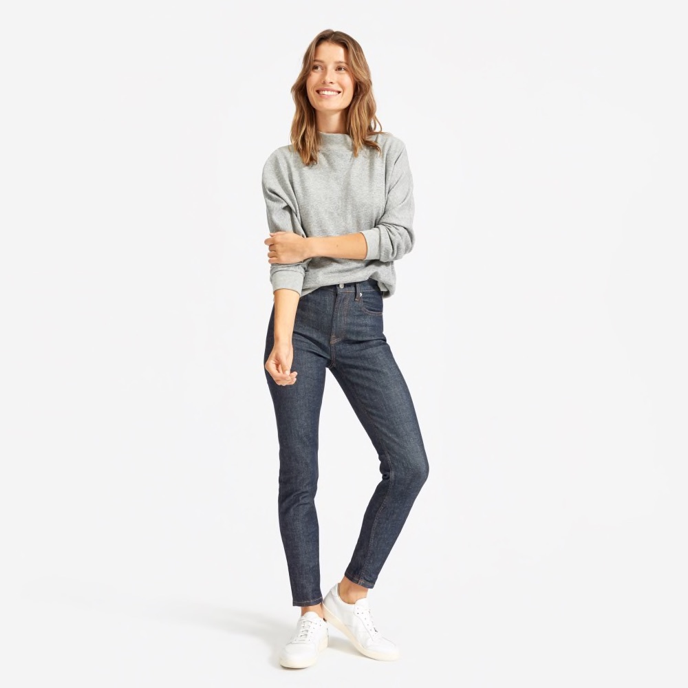 Everlane High Rise Ankle Jeans Dark Indigo Wash 26